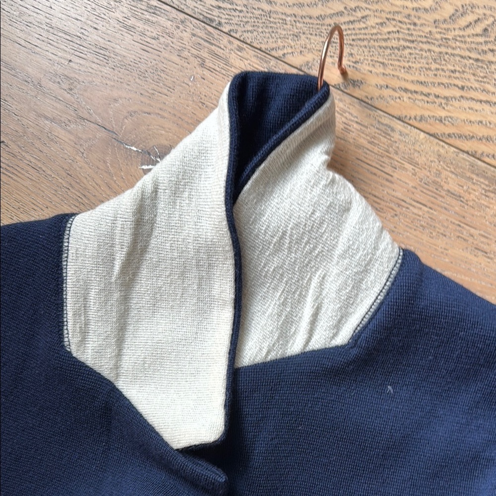 Blue and Gold Double-Breasted Blazer with Notched Lapel - Picture 7 of 7